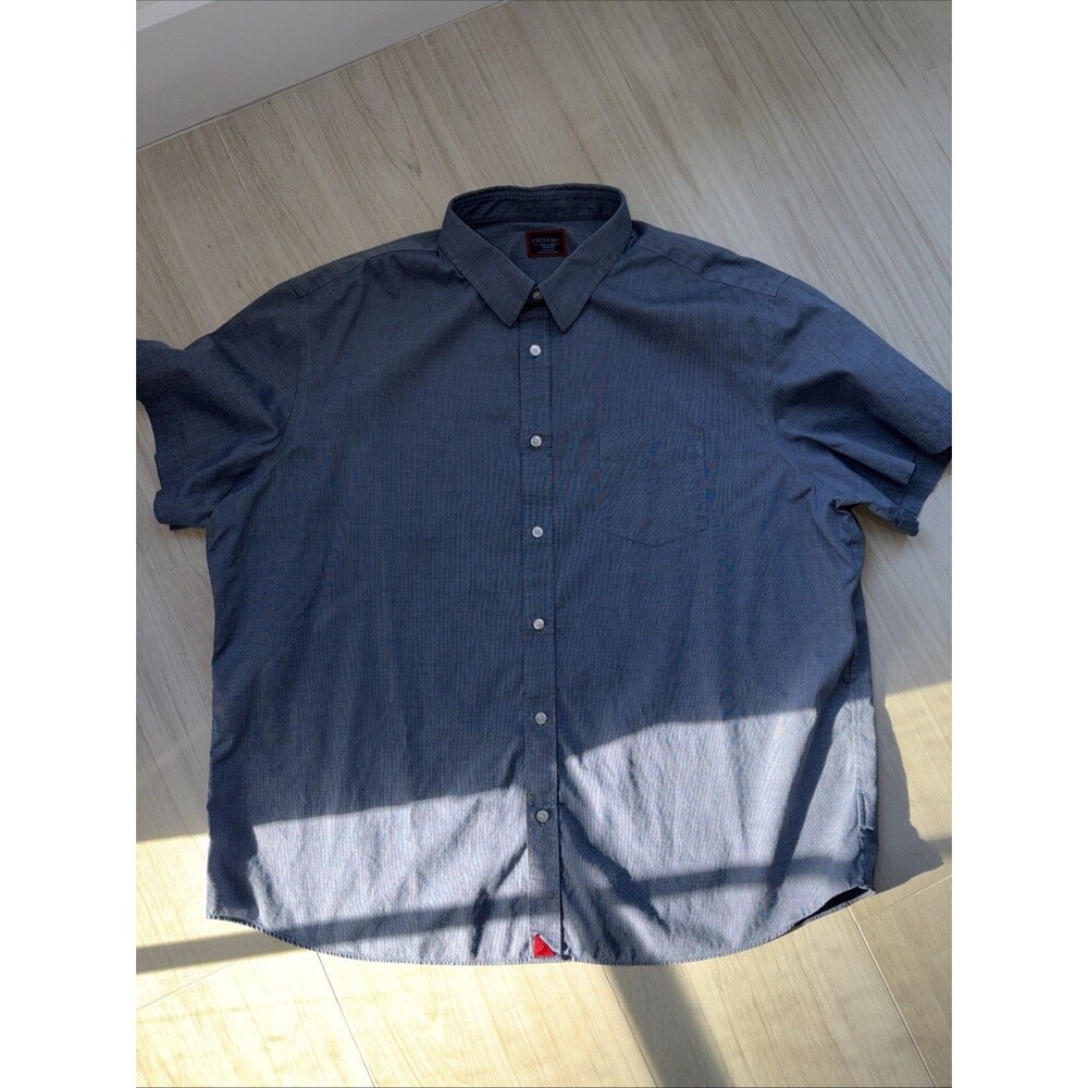 Untuckit Short Sleeve Shirt. Size XXXL Blue 100% Cotton